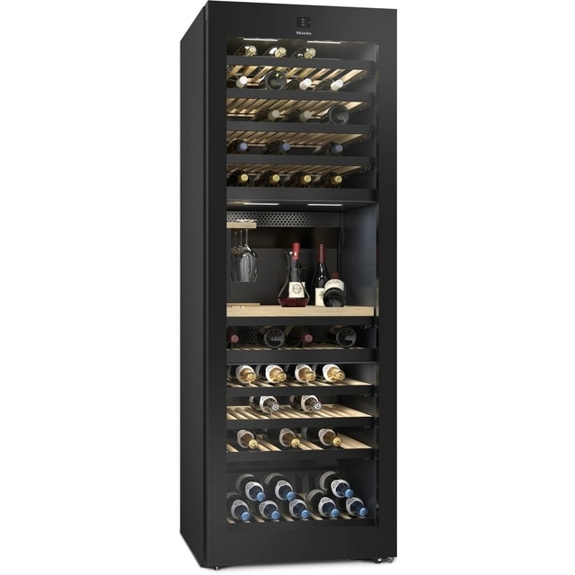Imagem 0 de Garrafeira Miele KWT 4999 F OBSW com SommelierSet, FlexiFrame, 3 Zonas de Temperatura e de 146 Garrafas Standard - Black Steel