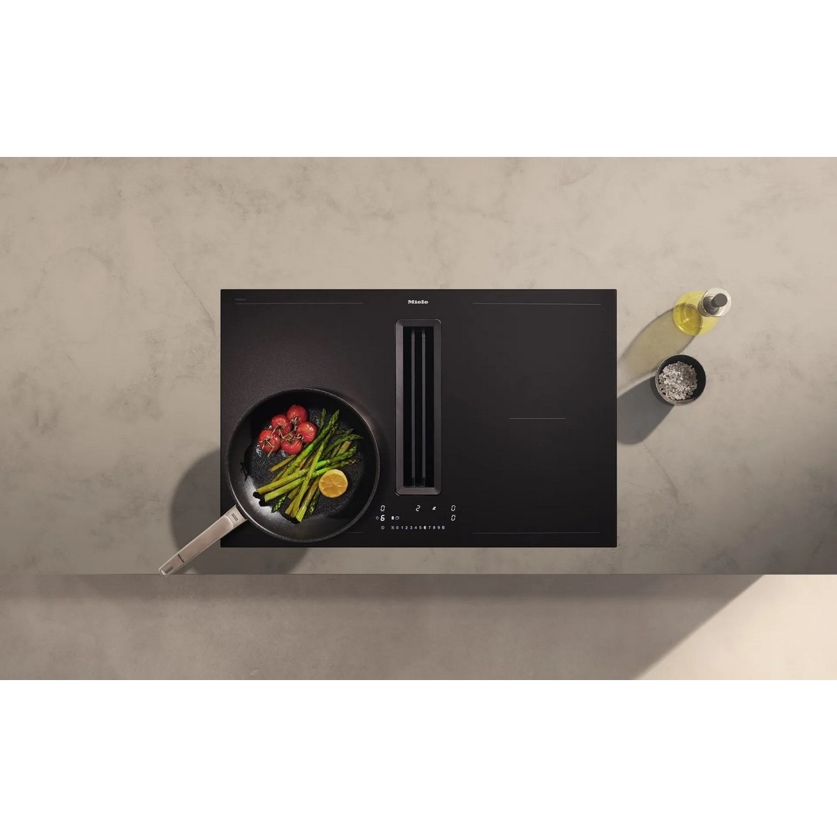 Placa de Indução com Exaustor Integrado Miele KMDA 7876 FL-U, MattFinish, 2 Zonas PowerFlex XL Extra Grandes e 80 cm - Preto Mate Preto mate-5
