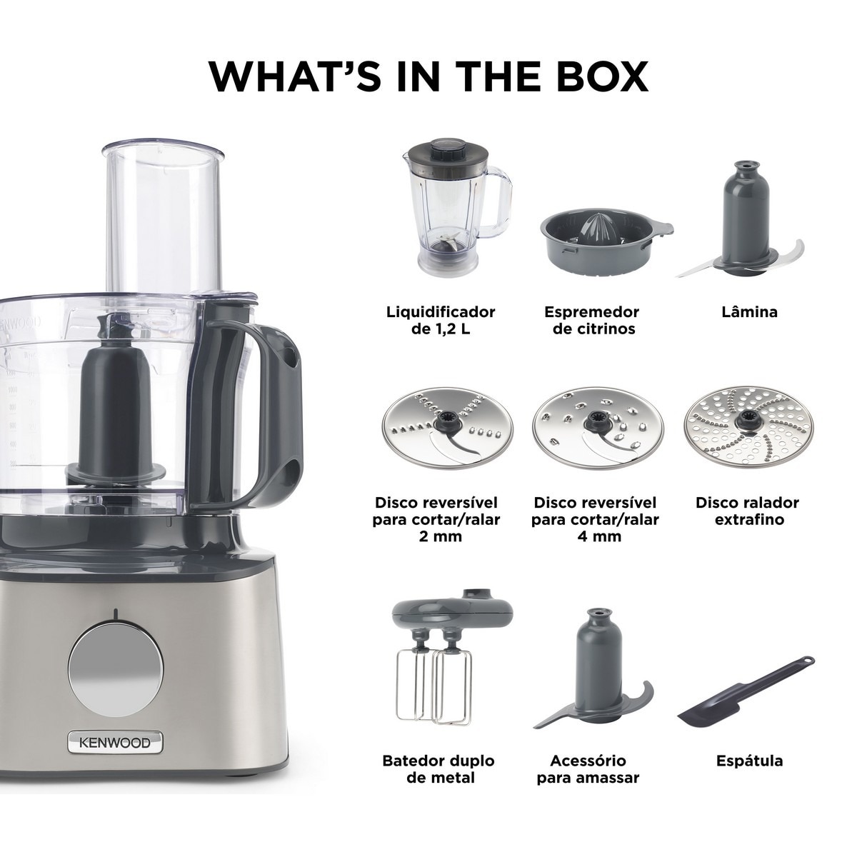 Processador de Alimentos Kenwood FDM301SS de 800 W - Aço Inox Aço inoxidável-7