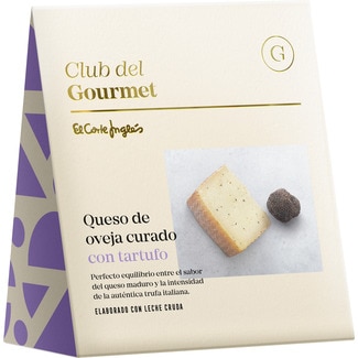 queso de oveja curado elaborado con leche cruda con tartufo cuña 250 g - Club Del Gourmet