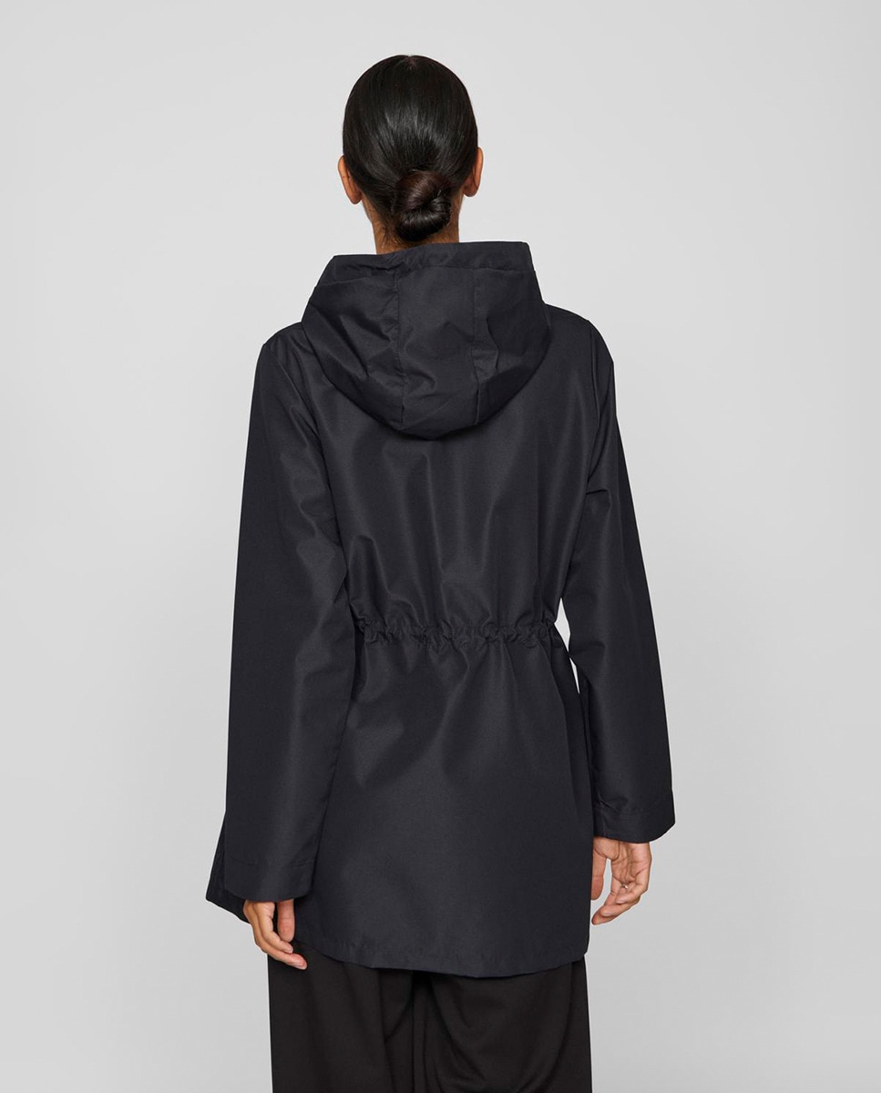 Parka Midi com Gorro Preto-2