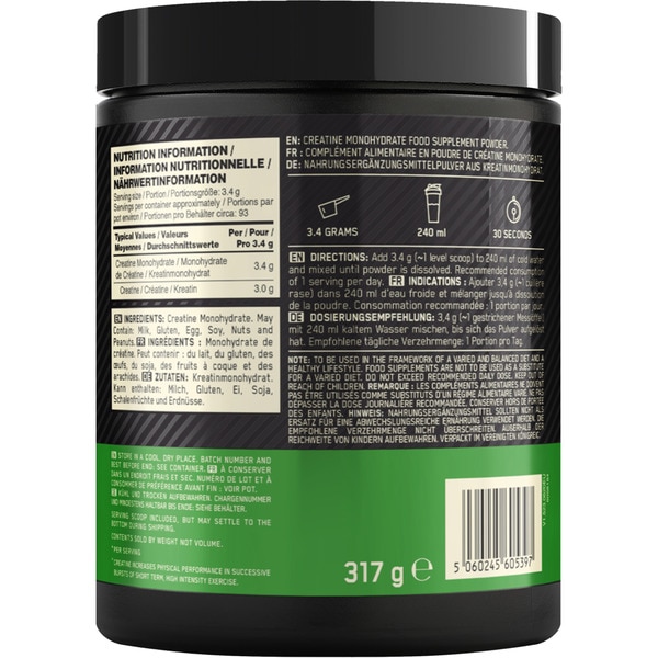 On mikronisiertes Kreatinpulver Behälter 317 g