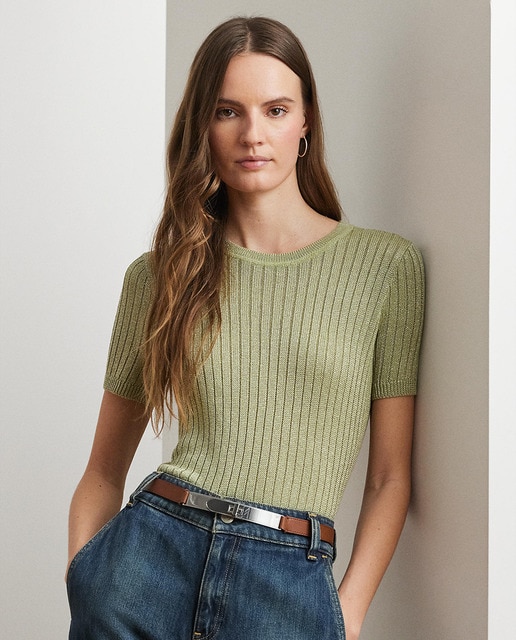 Imagen 0 de Jersey de mujer de manga corta y cuello redondo