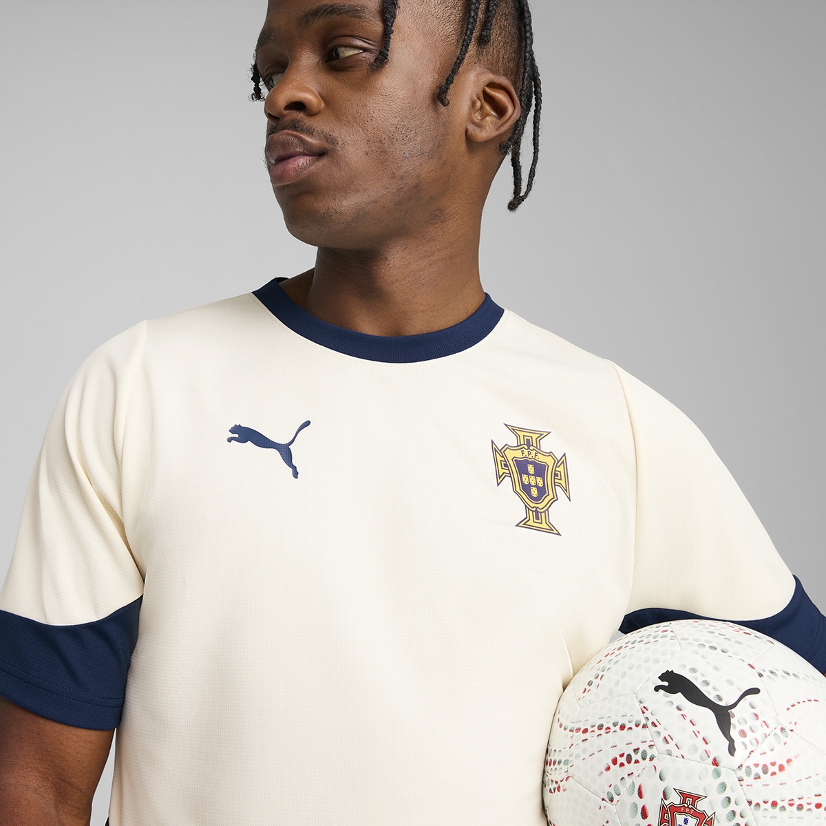 T-shirt de Treino de Homem Portugal FPF Bege-3