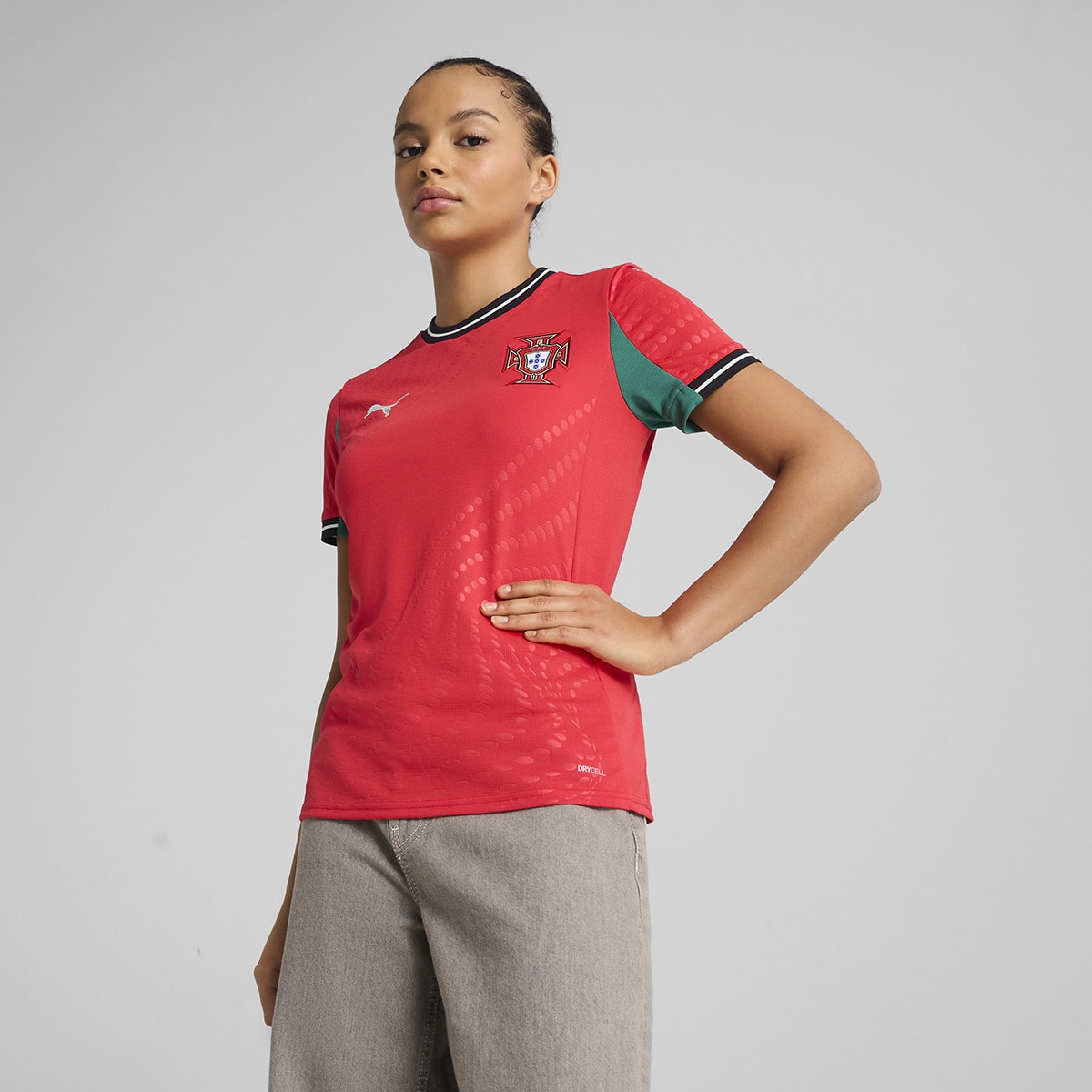 T-shirt de Mulher 1.º Equipamento Portugal FPF Vermelho-1