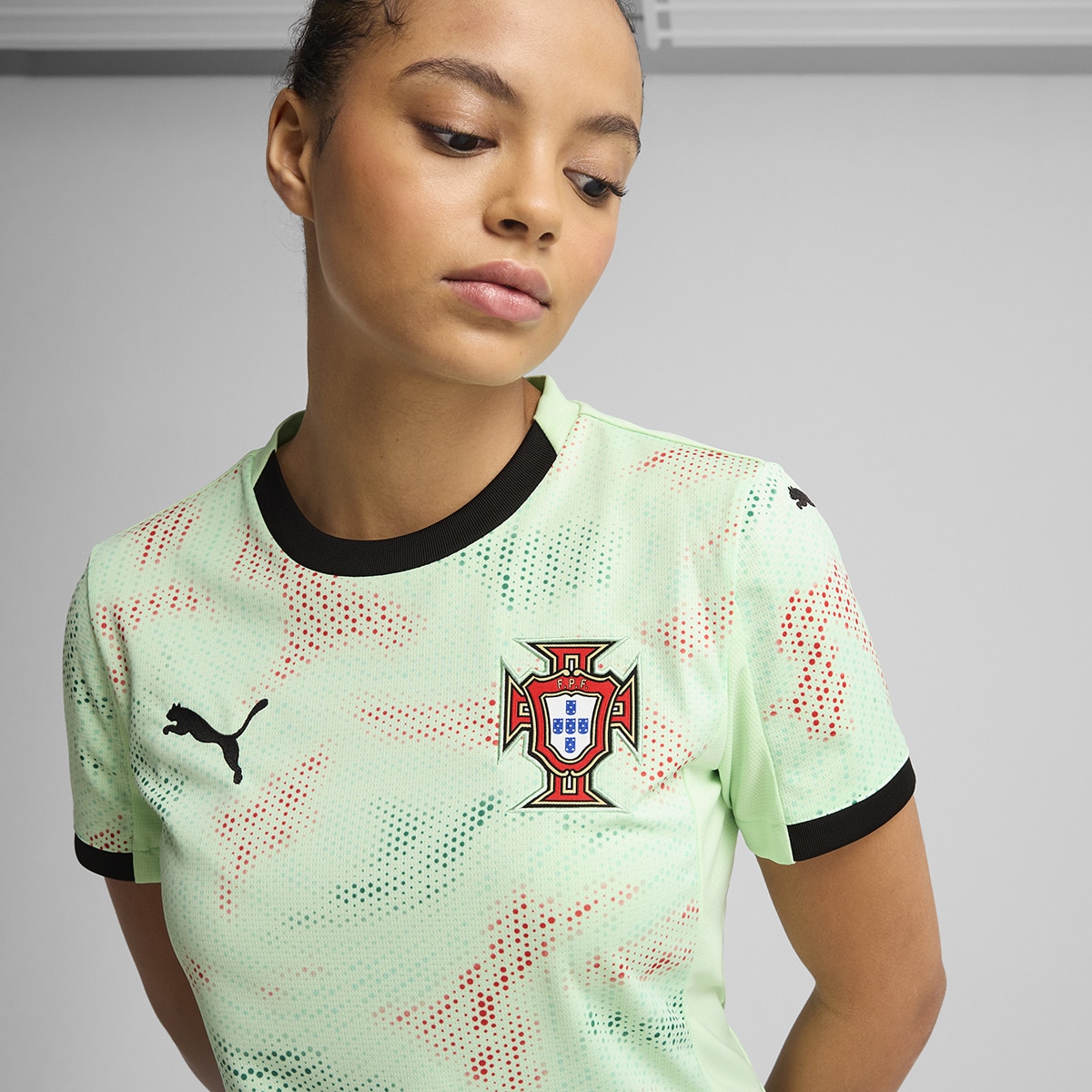 T-shirt de Mulher 2.º Equipamento Portugal FPF Verde-4