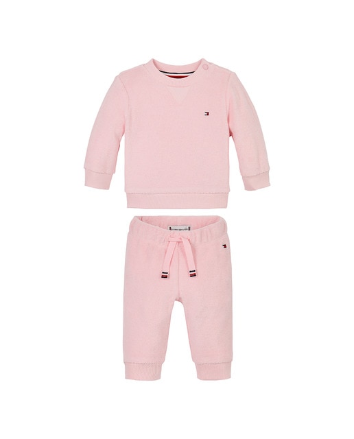 Imagen 0 de Conjunto de sudadera y pantalón de bebé niña con logo frontal impreso