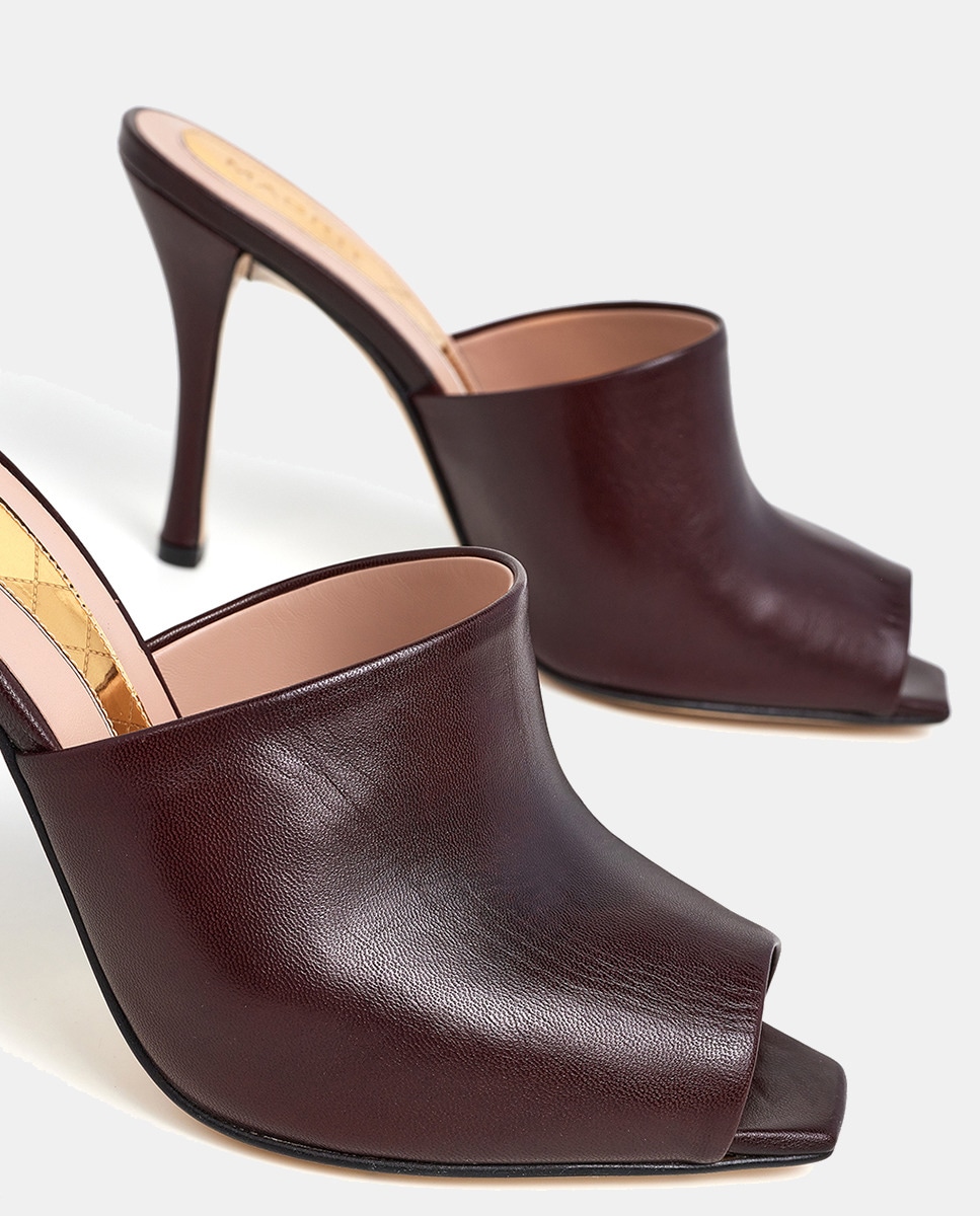 Mules de Salto em Pele - Castanho Chocolate Castanho-chocolate-4