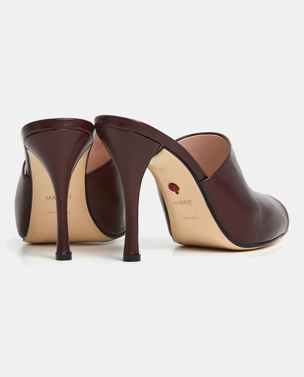 Mules de Salto em Pele - Castanho Chocolate Castanho-chocolate-3