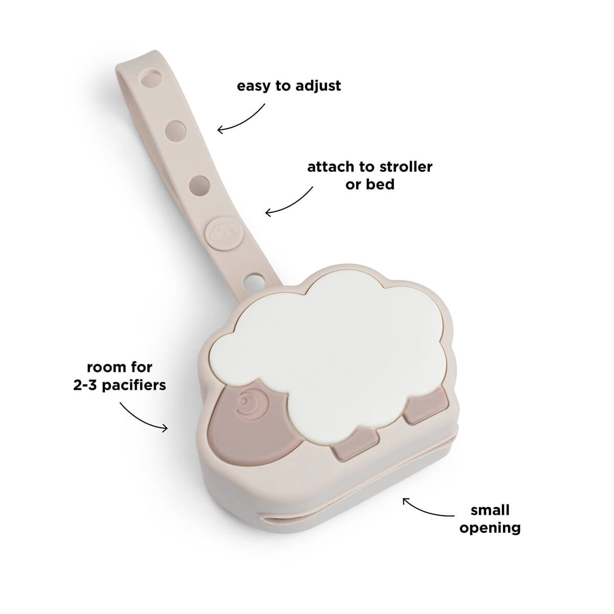 Porta-Chupeta de Silicone Bege areia-3