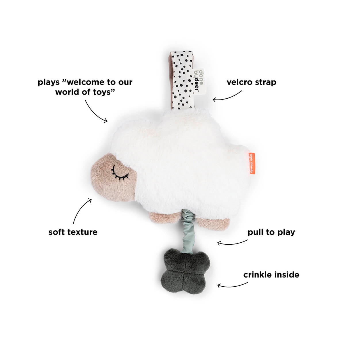 Peluche Musical Ovelha Tiny Farm Bege-3