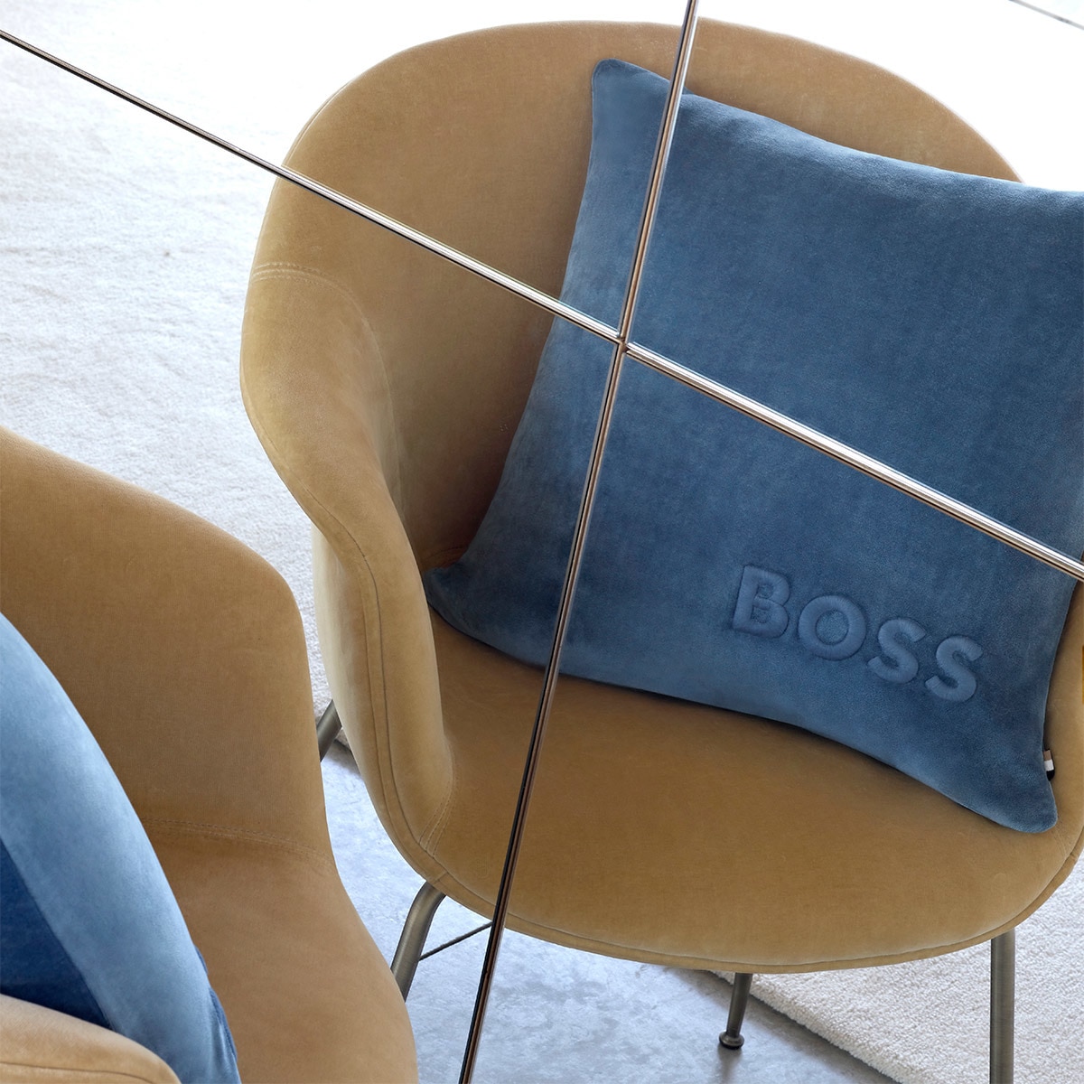Capa de Almofada Bold Logo em Algodão e Poliéster Denim-3