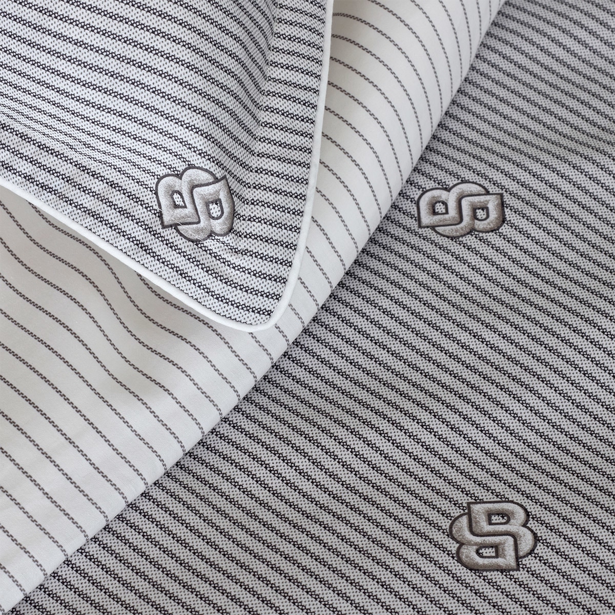 Sábana encimera algodón satén Double B Hugo Boss Gris-3