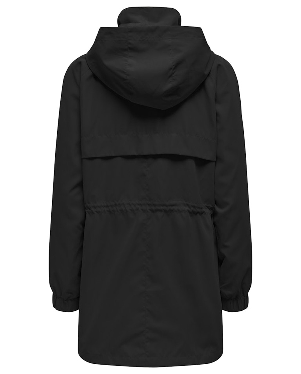 Parka com Capuz e Manga Comprida Preto-4