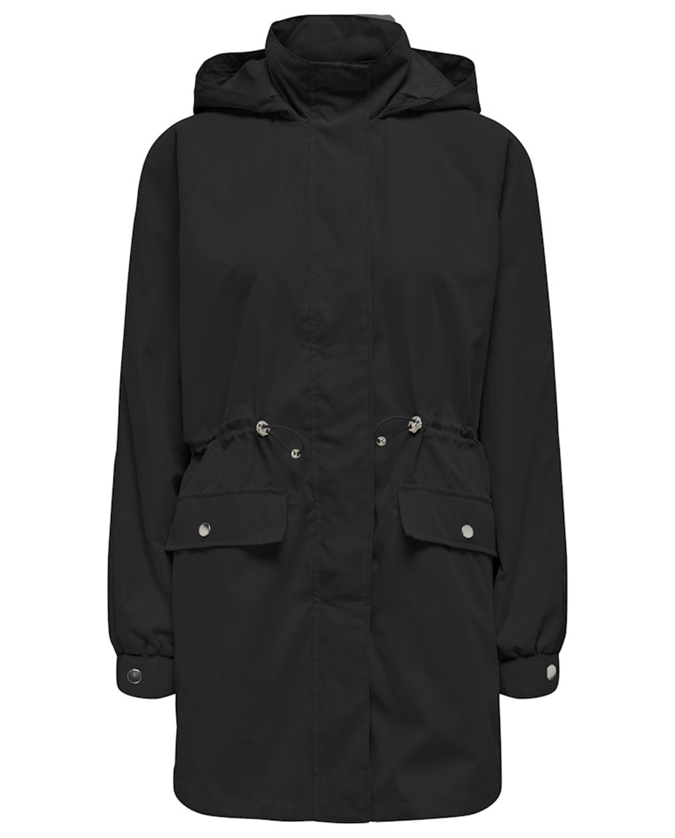 Parka com Capuz e Manga Comprida Preto-3