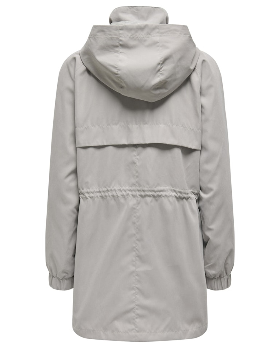 Parka com Capuz e Manga Comprida Cinzento-5
