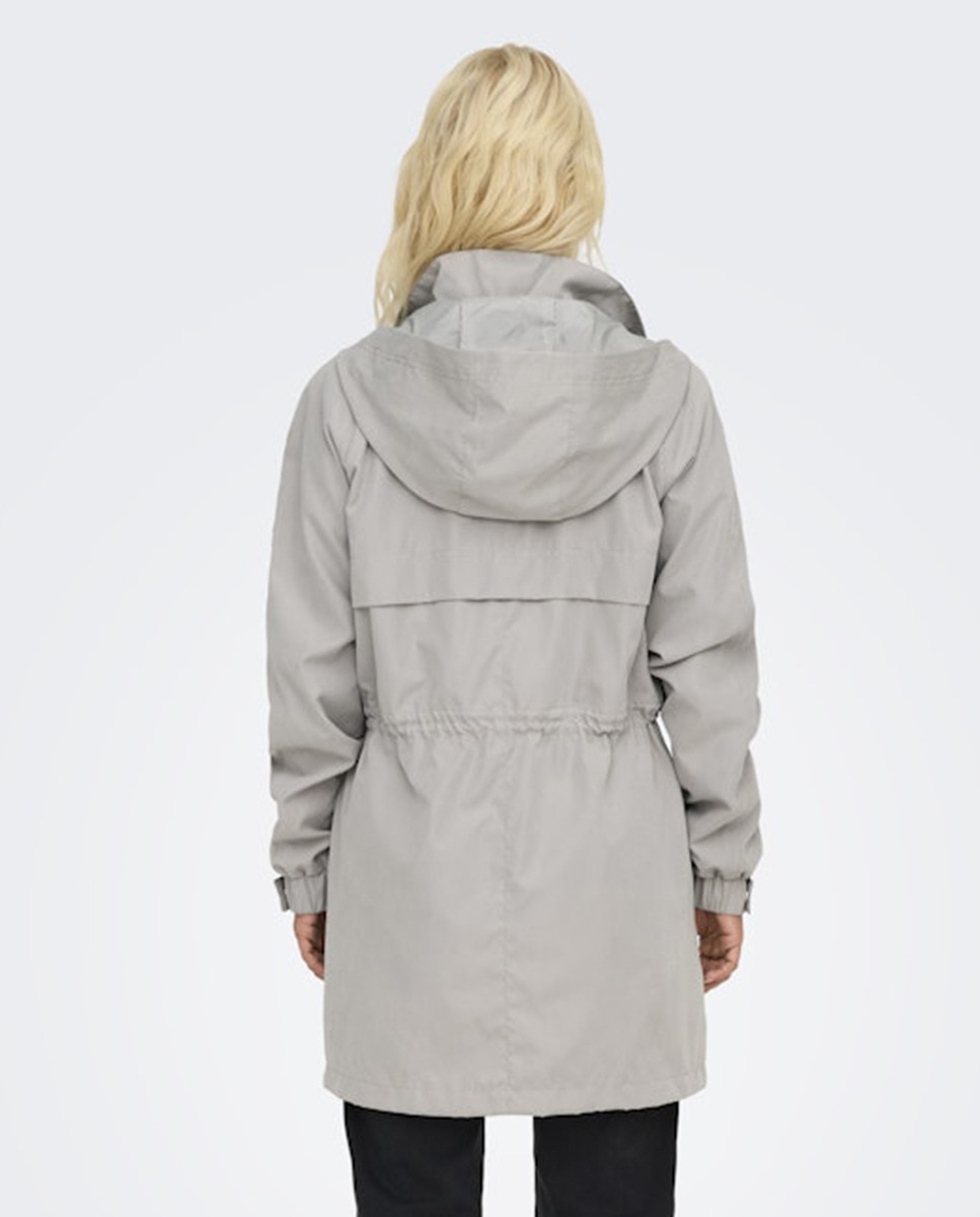 Parka com Capuz e Manga Comprida Cinzento-2