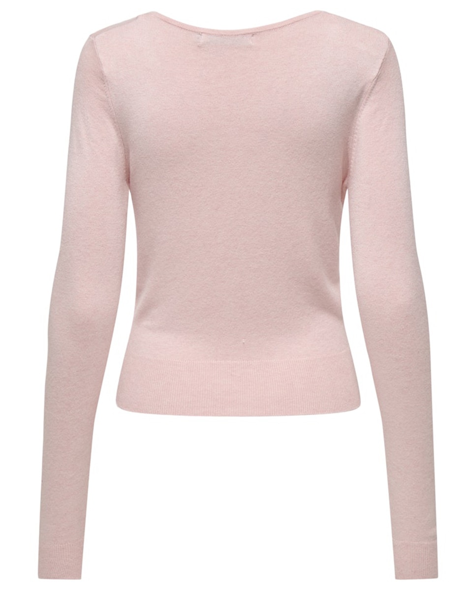Camisola de malha fina com manga comprida Rosa-claro-5