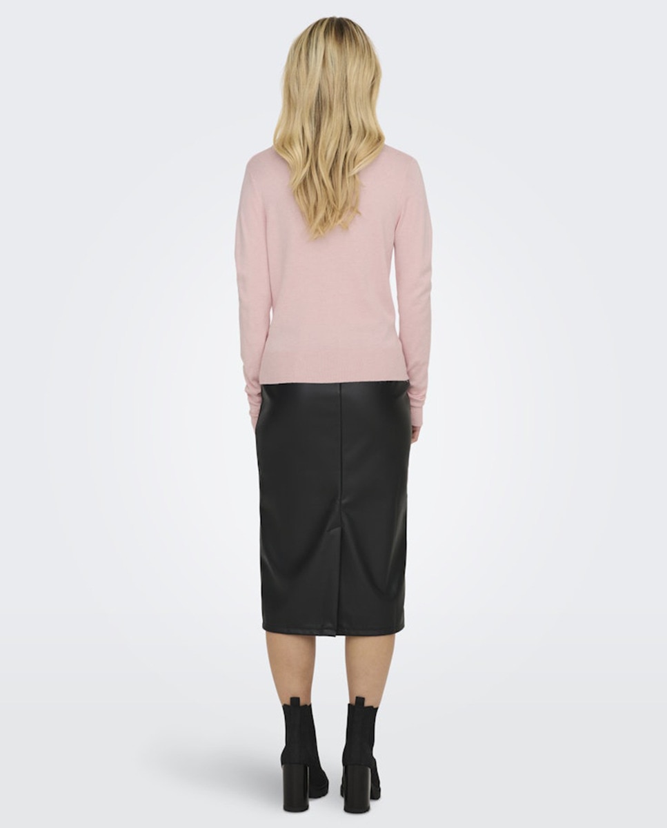 Camisola de malha fina com manga comprida Rosa-claro-2