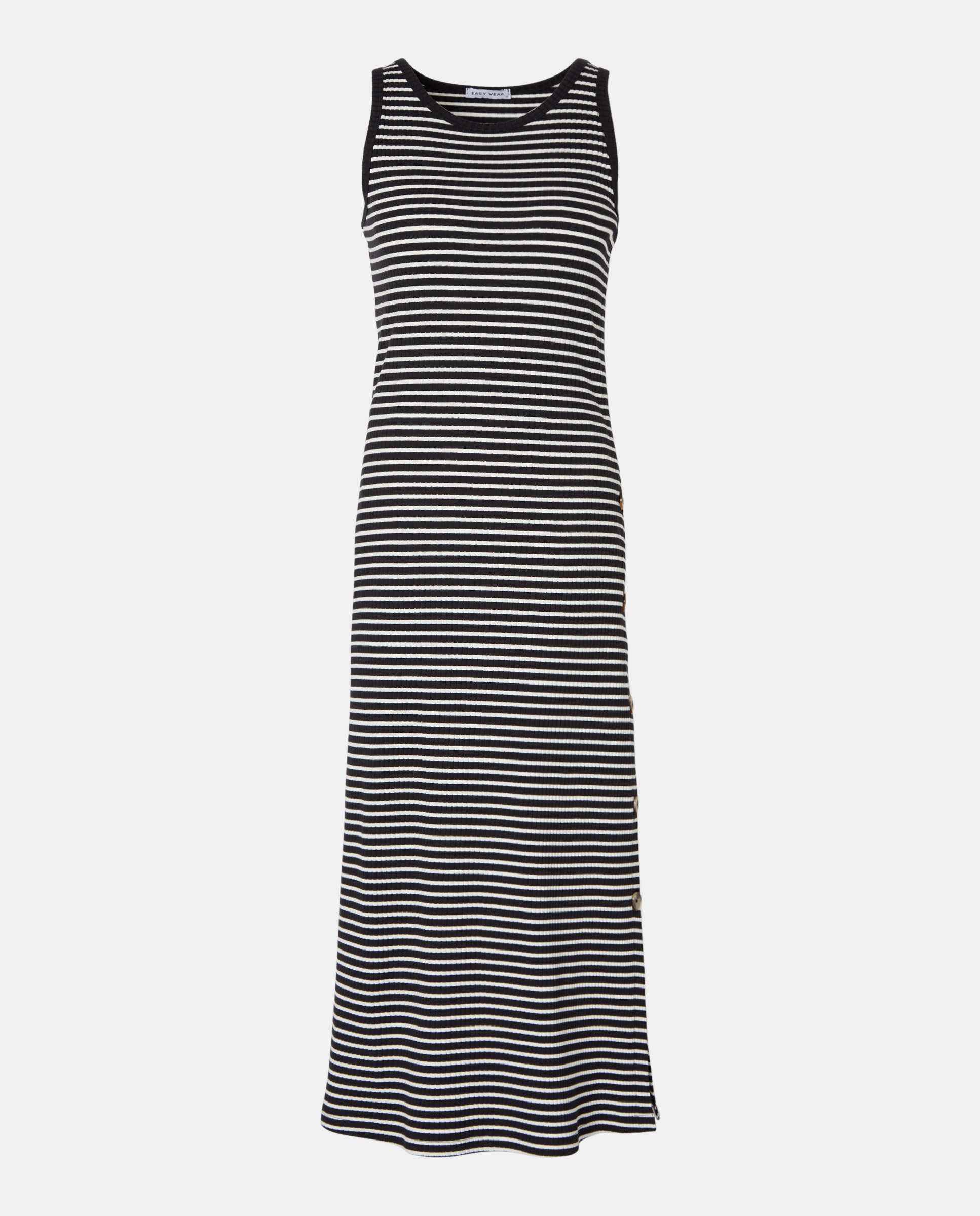 Vestido midi com botões Multicolor-4