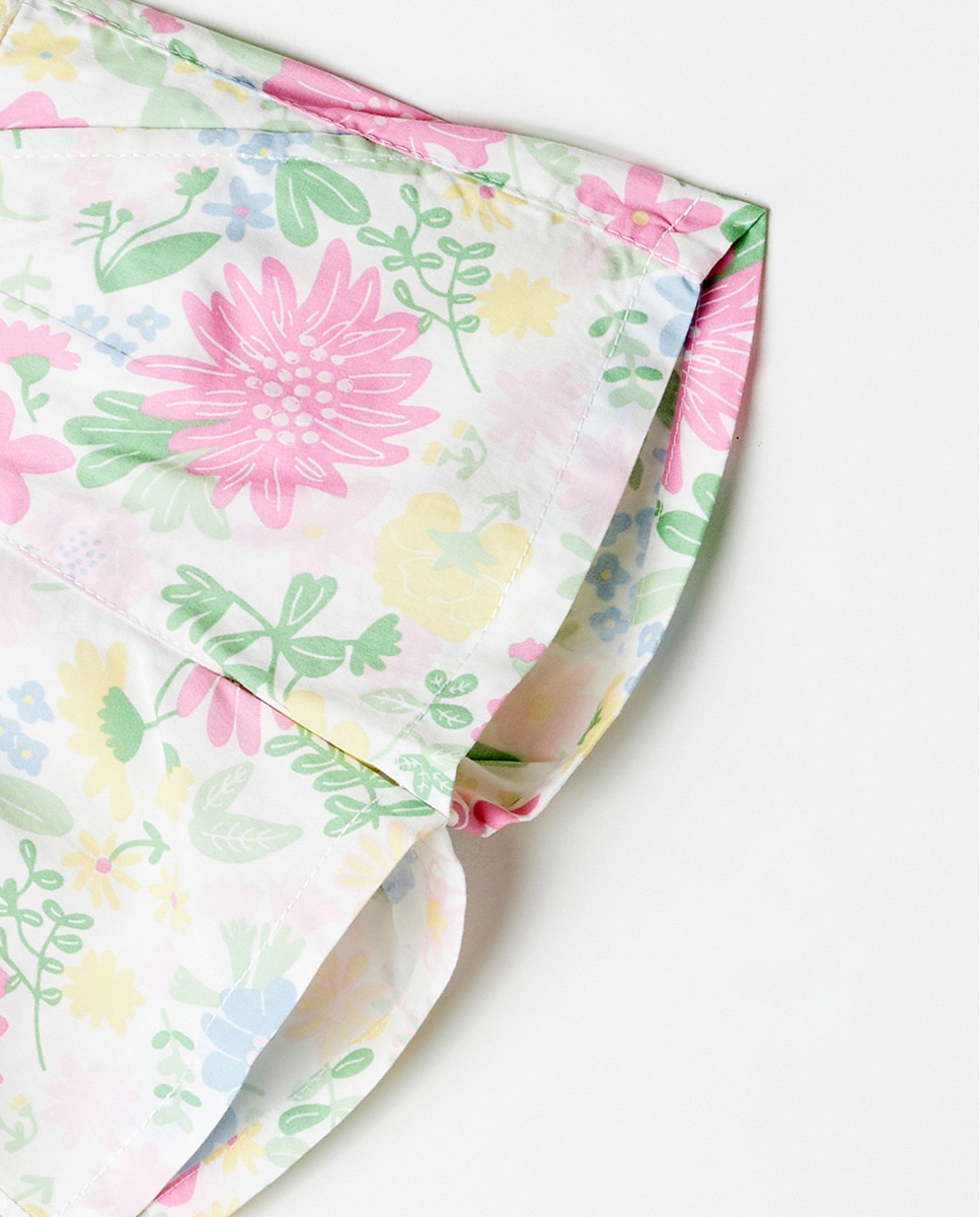 Calções com Estampado Floral Multicolor-4