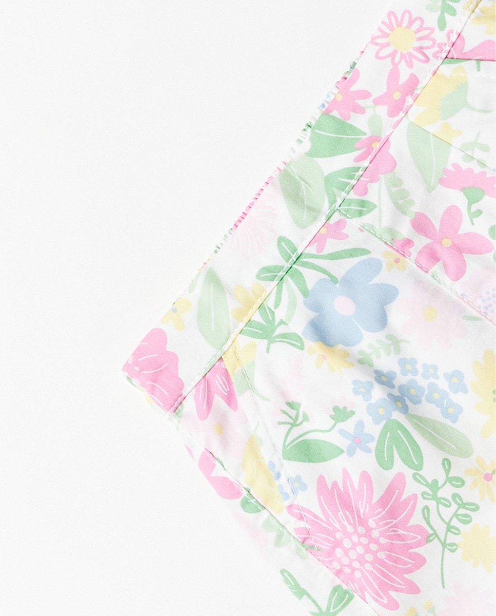 Calções com Estampado Floral Multicolor-2