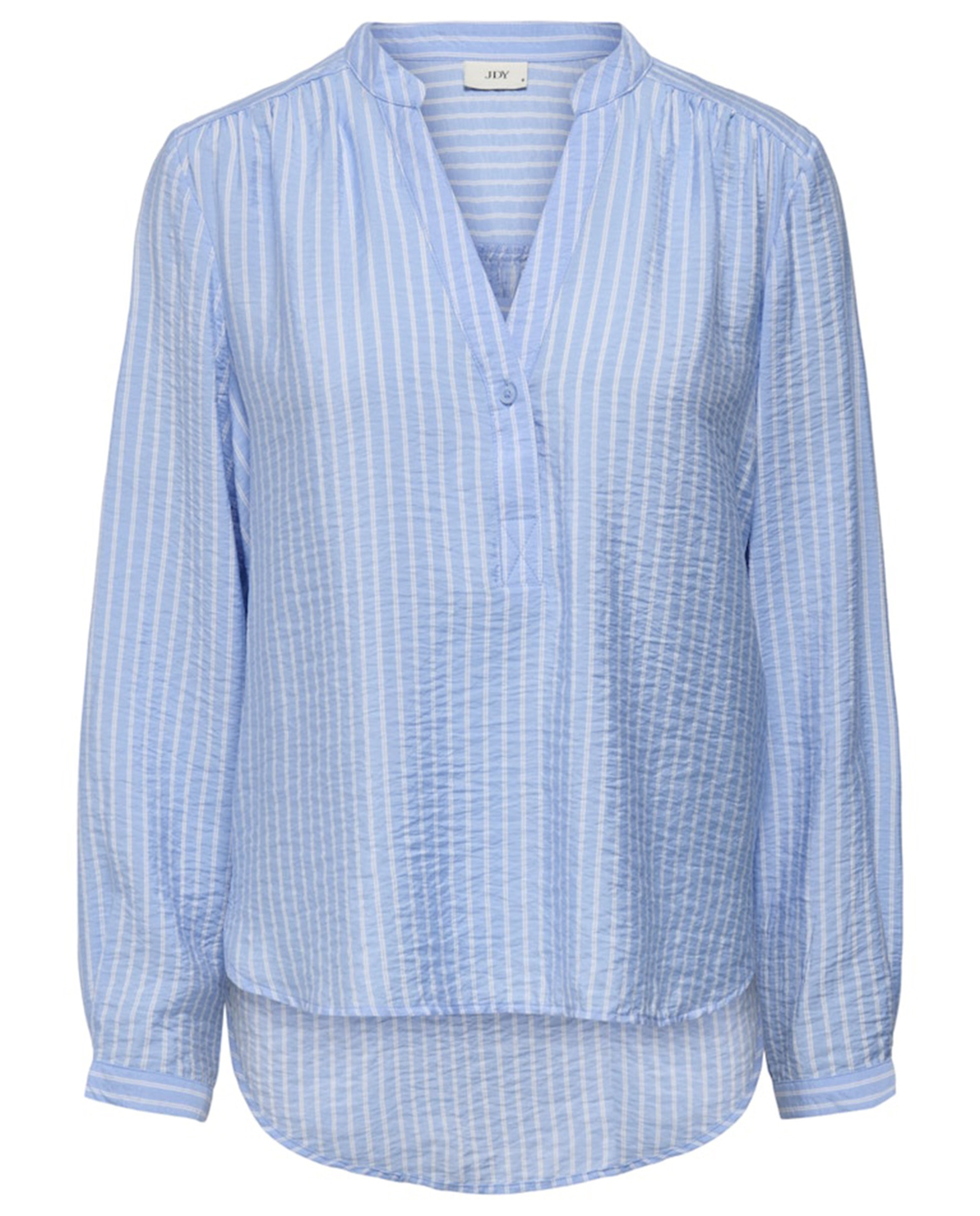 Camisa de mulher com manga comprida Azul-5