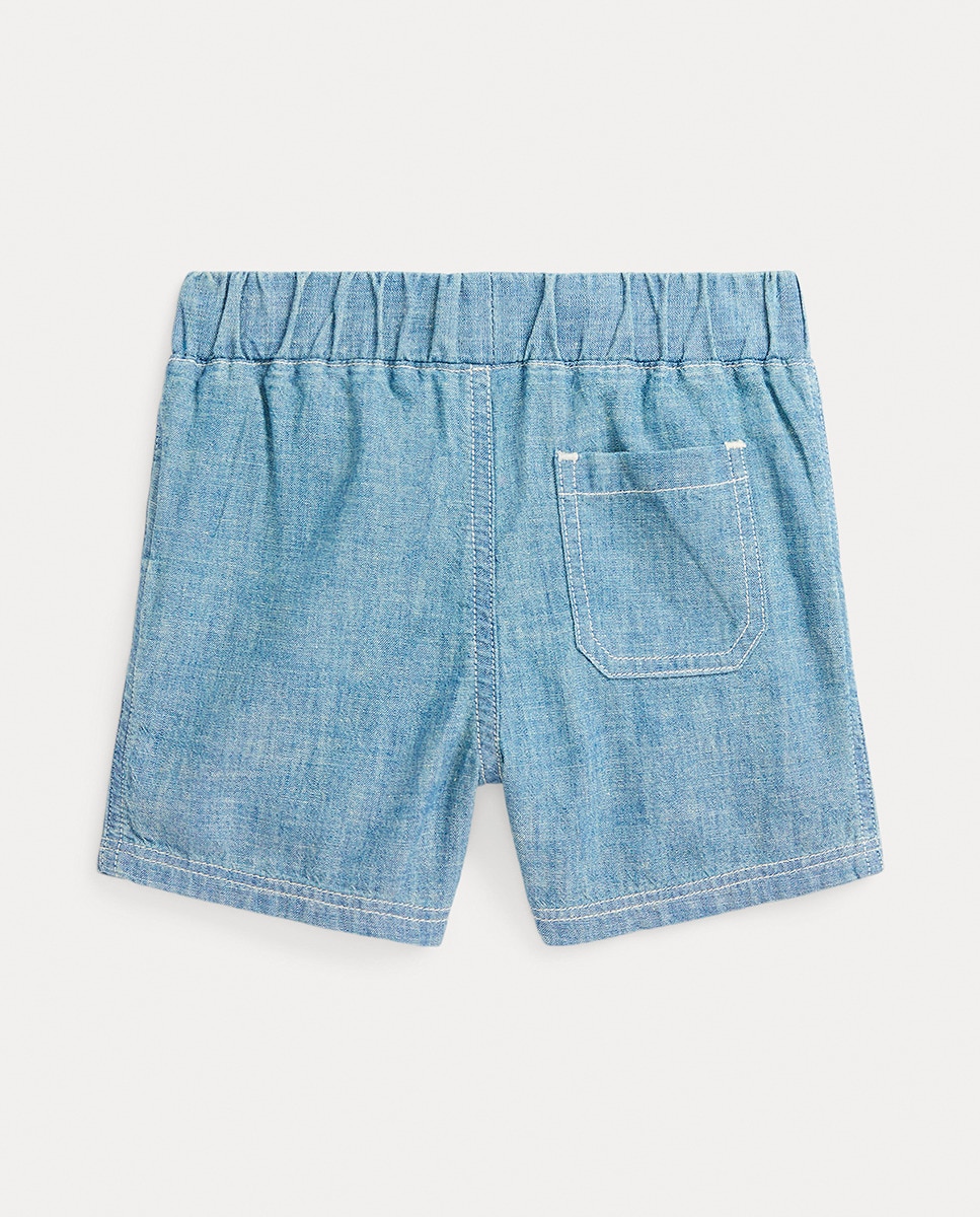 Calções de Algodão de Bebé com Cintura Elástica Azul-2