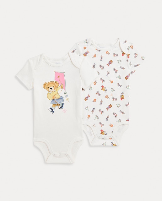Imagen 0 de Pack de 2 bodies de bebé niña de algodón con Polo Bear