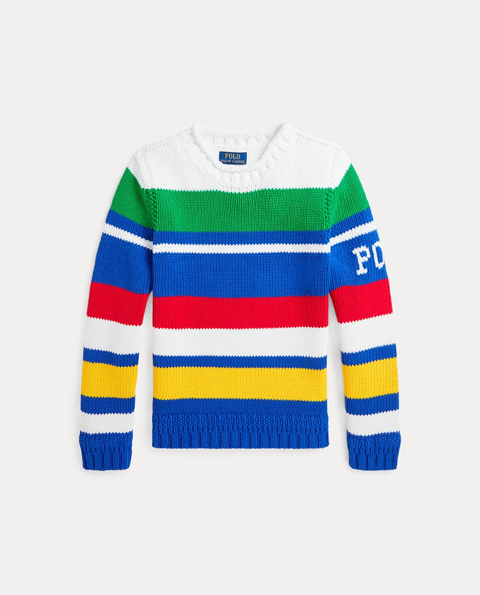 Camisola de Malha de Algodão com Logótipo Polo Multicolor-1