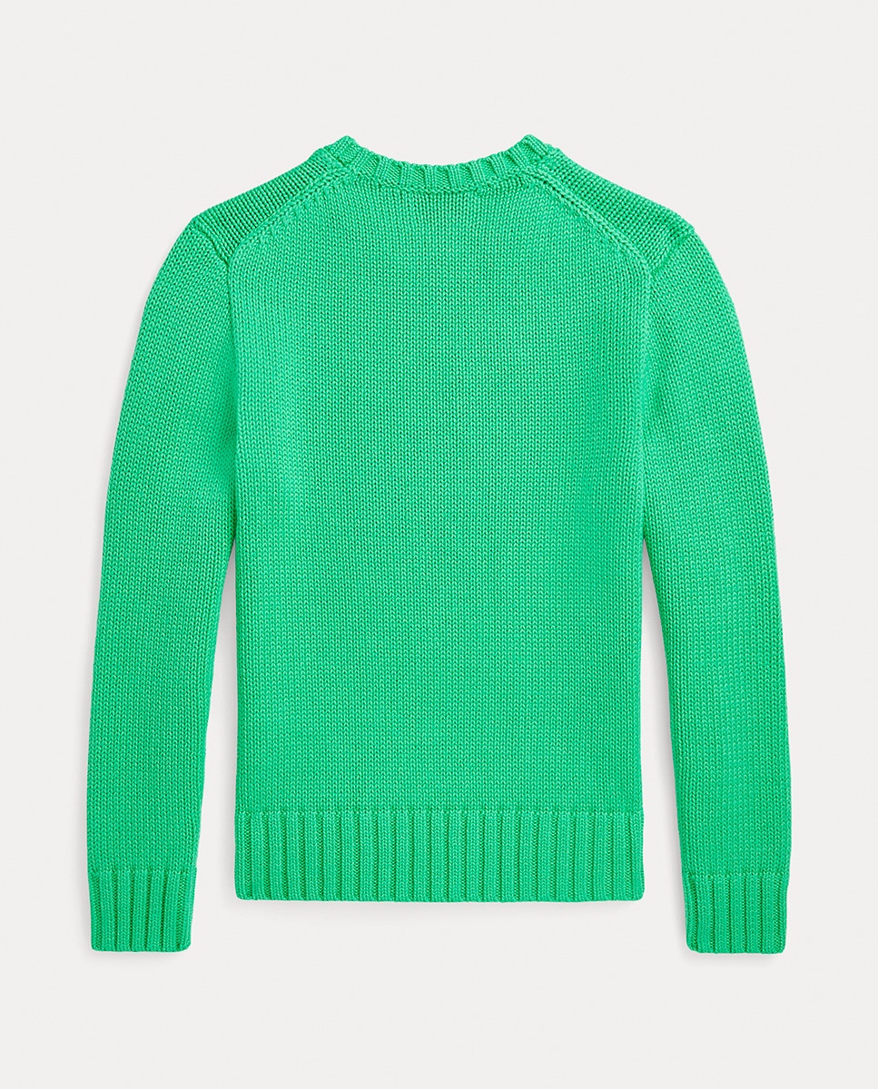 Camisola de Malha de Algodão com Bandeira dos EUA Verde-2