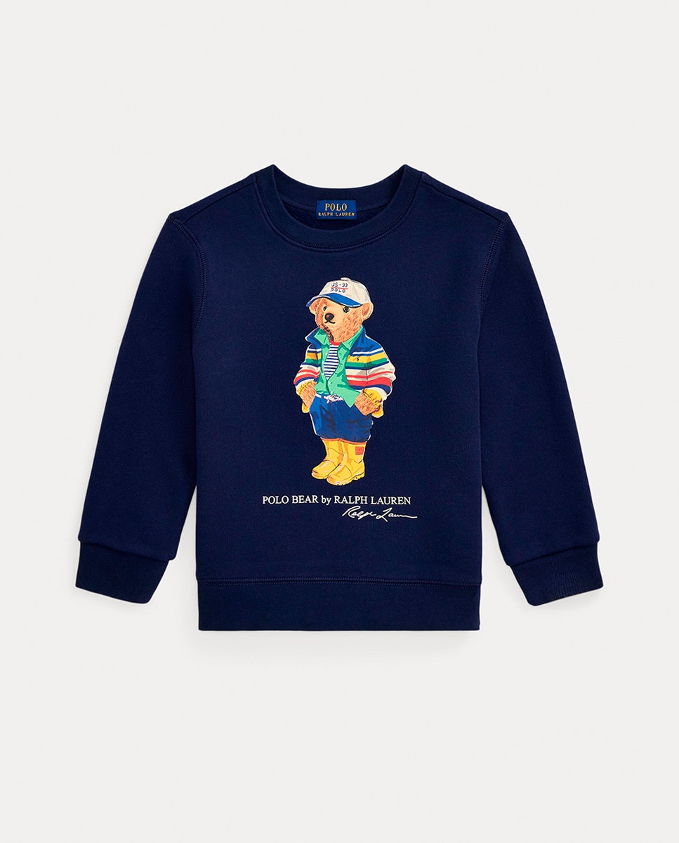 Sweatshirt com Gola Redonda e Polo Bear Azul-marinho-1
