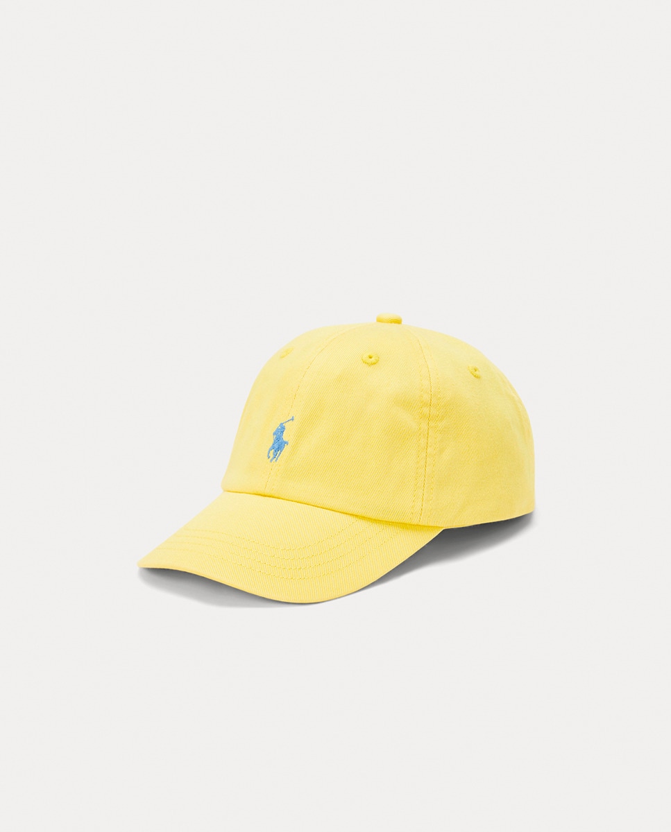 Boné de Criança com Cavalo Bordado e em Algodão Amarelo-1