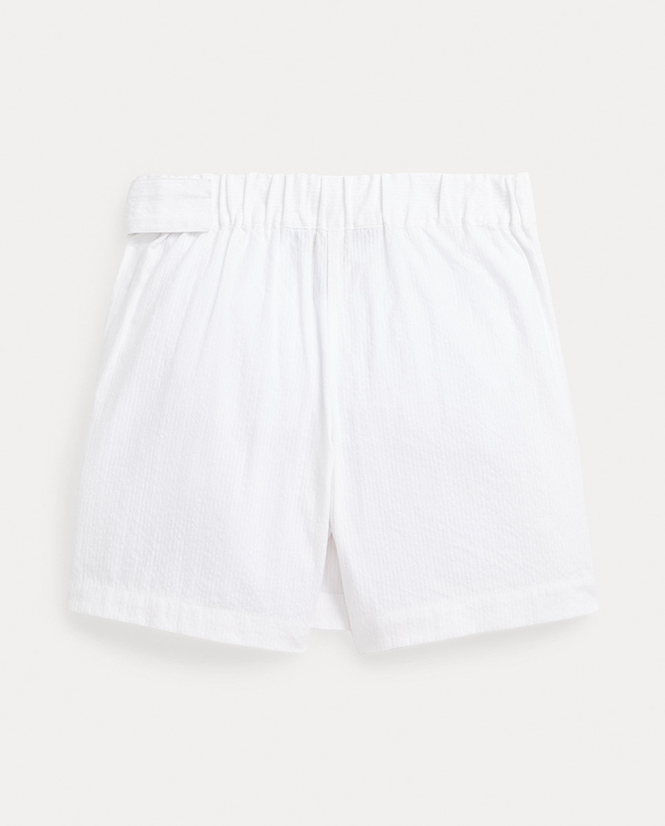 Saia-Calça de Algodão com Pregas Branco-4