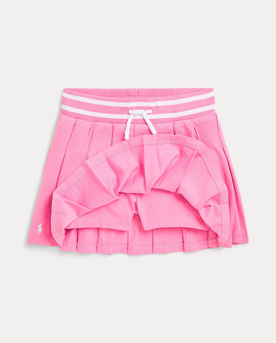 Saia-Calça com Pregas e Cintura Elástica Rosa-7