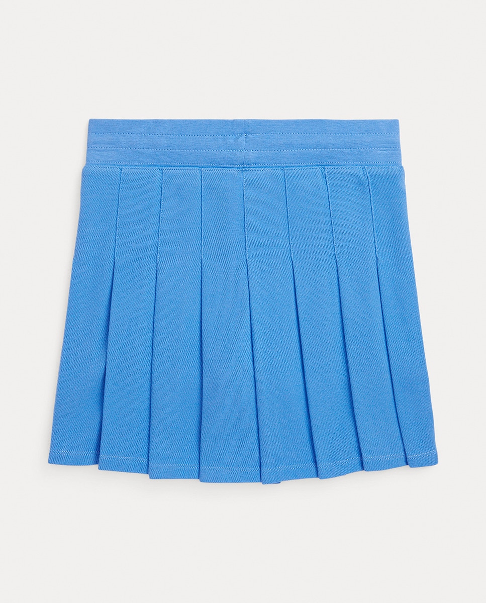 Saia-Calça com Pregas e Cintura Elástica Azul-índigo-2