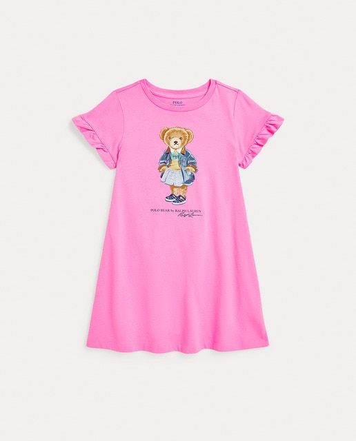 Imagem 0 de Vestido de Criança de Algodão com Polo Bear