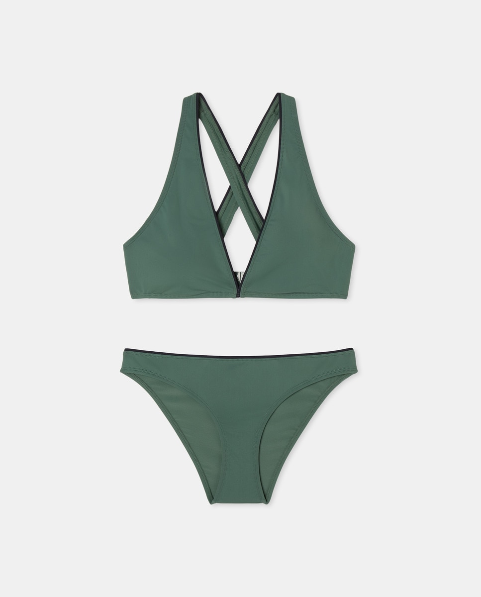 Bikini espalda cruzada Kaki-4