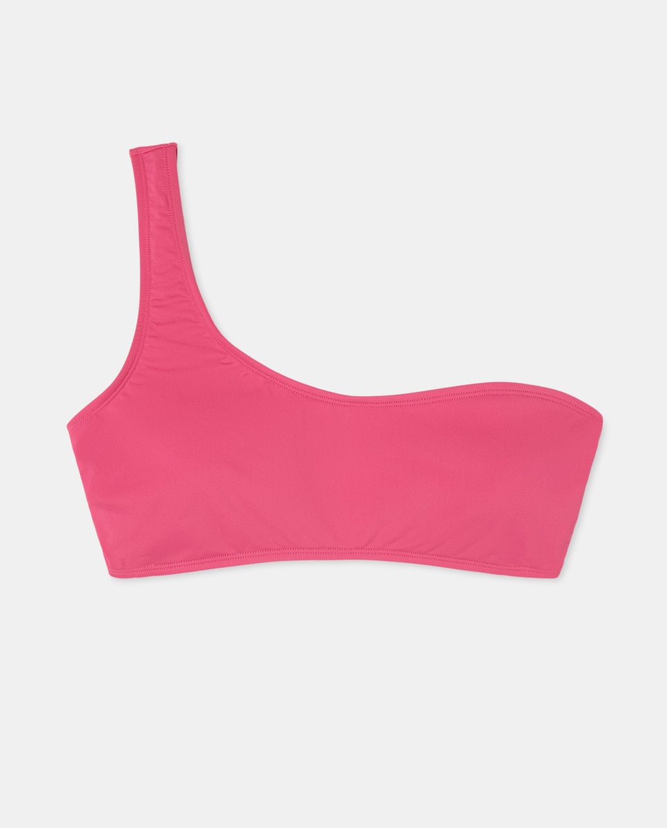 Top de baño asimetrico Fucsia-4