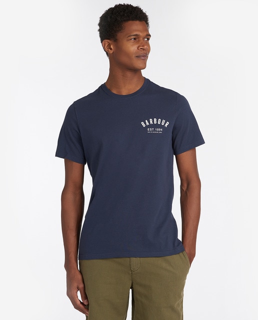 Imagen 0 de Camiseta de hombre de manga corta de algodón azul marino