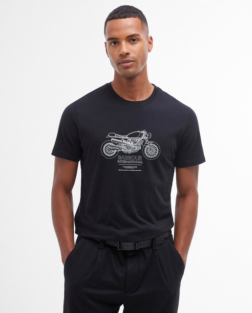 Imagen 0 de Camiseta de hombre manga corta cuello redondo con print moto