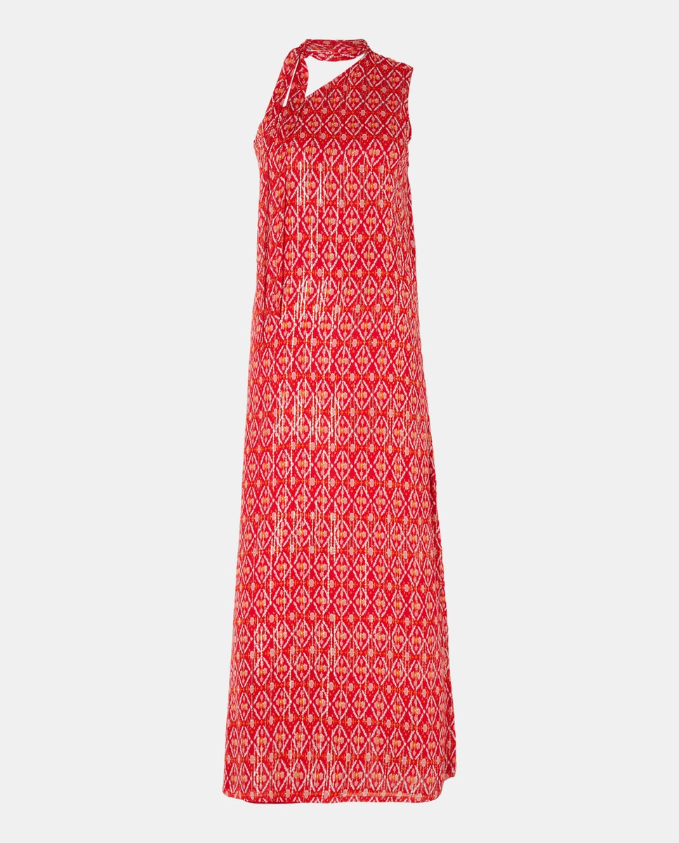 Vestido comprido assimétrico 600 Vermelho-4