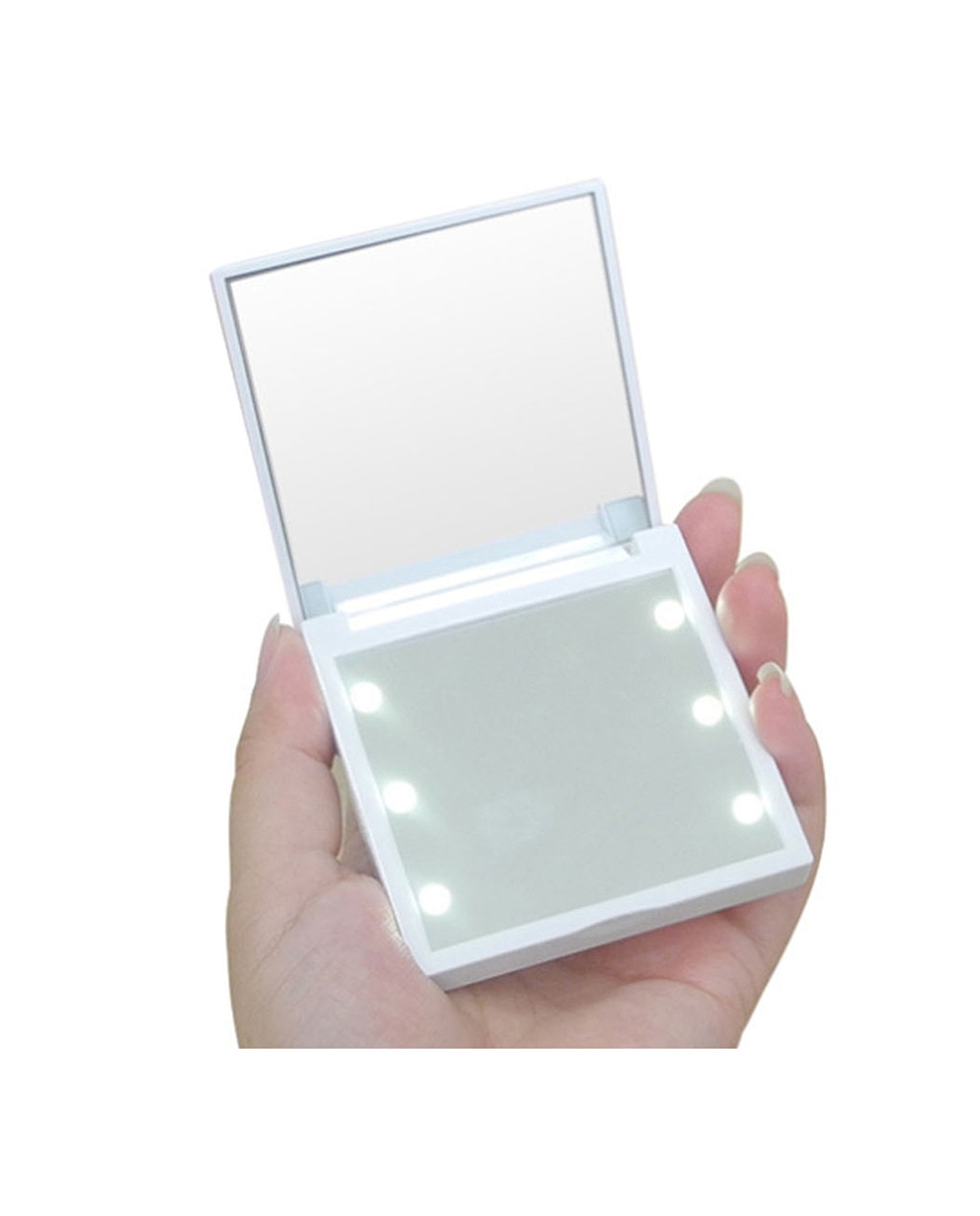 Imagen 0 de Espejo portatil con luz led acrilico blanco