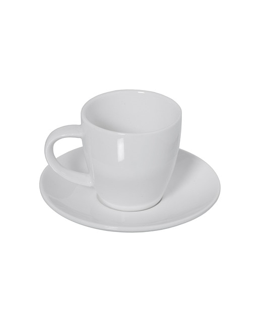 Imagen 0 de Set 6 tazas cafe con plato porcelana blanca con caja regalo