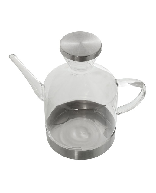Imagen 0 de Aceitera cristal con asa base y tapa acero 1000 ml.