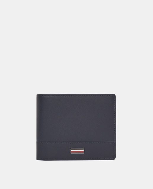 Imagen 0 de Cartera mediana de hombre en color azul marino y detalle corporativo de Tommy Hilfiger