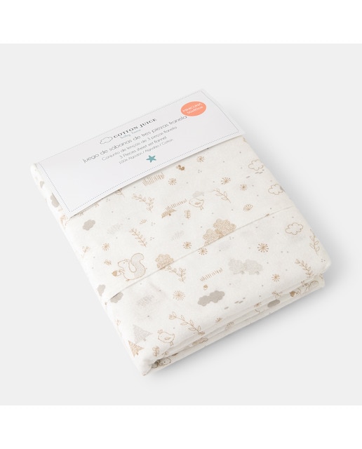 Imagen 0 de Juego Sábanas 3 piezas Cotton Juice Baby Home Franela