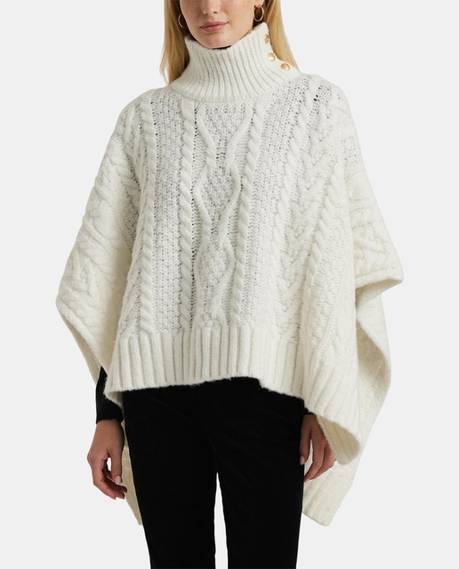 Imagem 0 de Poncho de Malha com Gola Semi Cisne