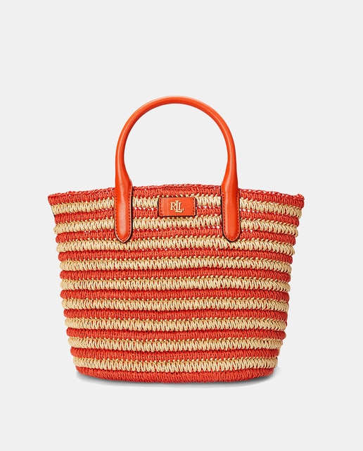 Imagen 0 de Bolso tote de mujer Brie mediano de rafia a rayas.
