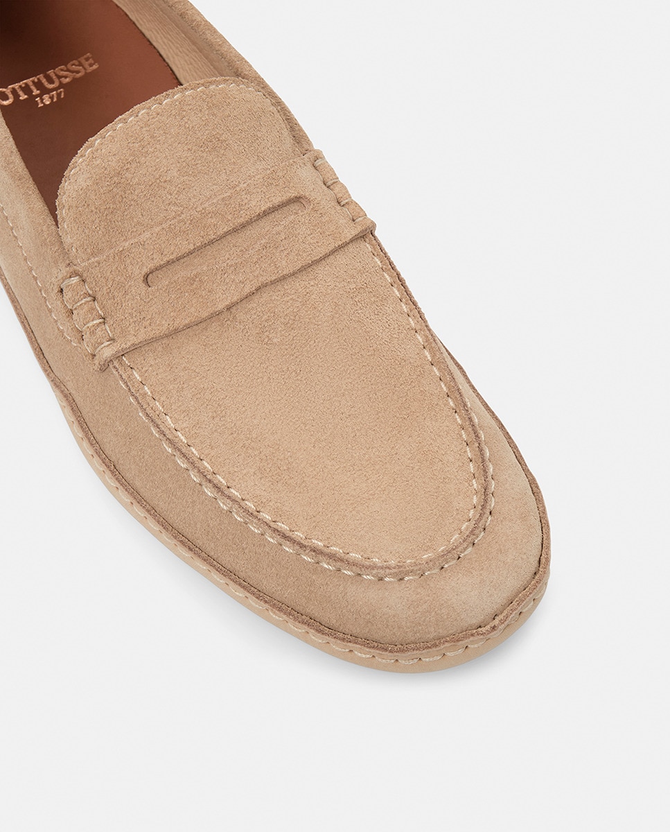 Mocassins de Camurça com Fita Castanho taupe-4